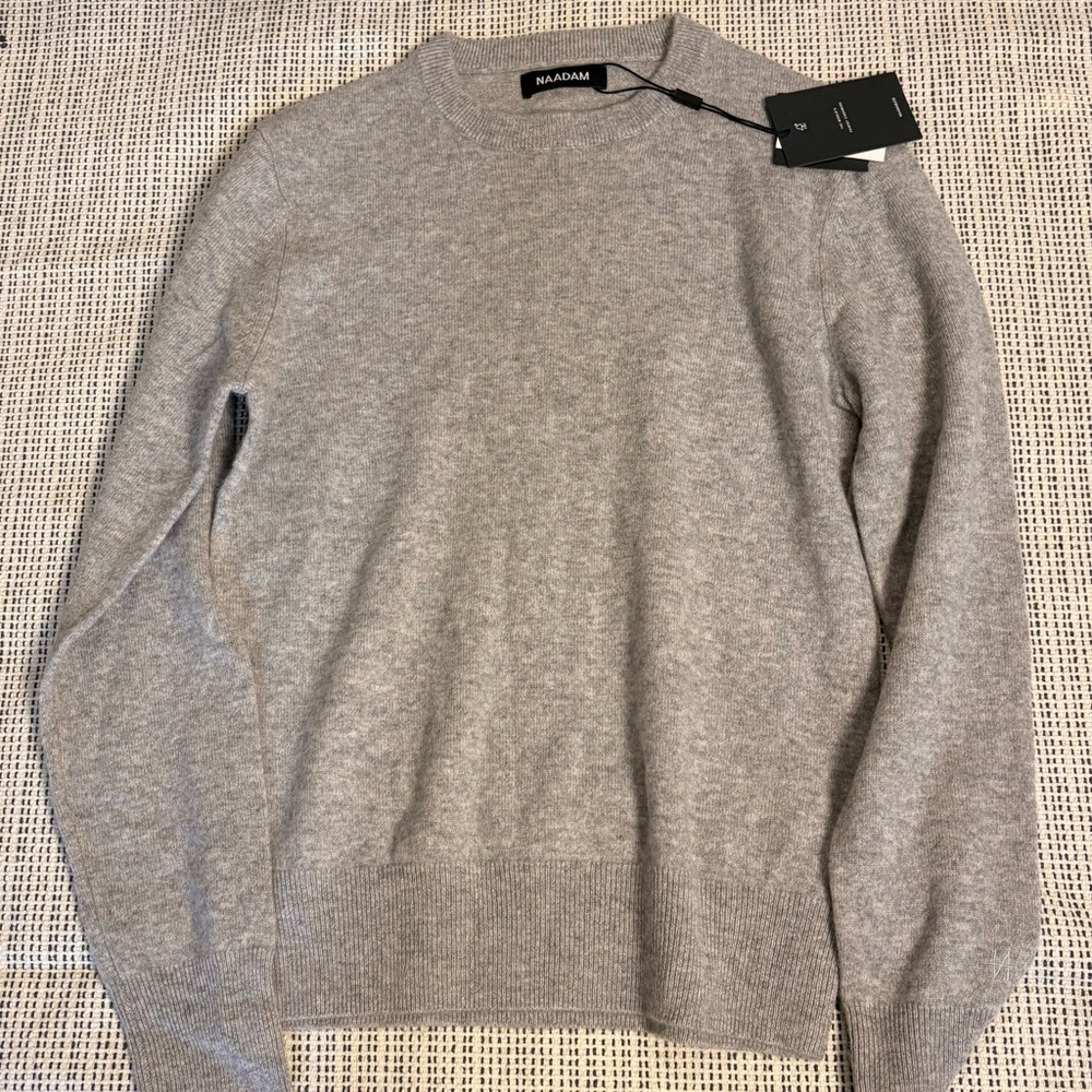 NAADAM Men's Heather Gray Cashmere Crewneck Sweater
